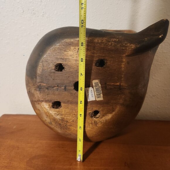 Sleeping Cat Wooden Sculpture Hand-Carved Decor 10" H x 9" L - Picture 9 of 11